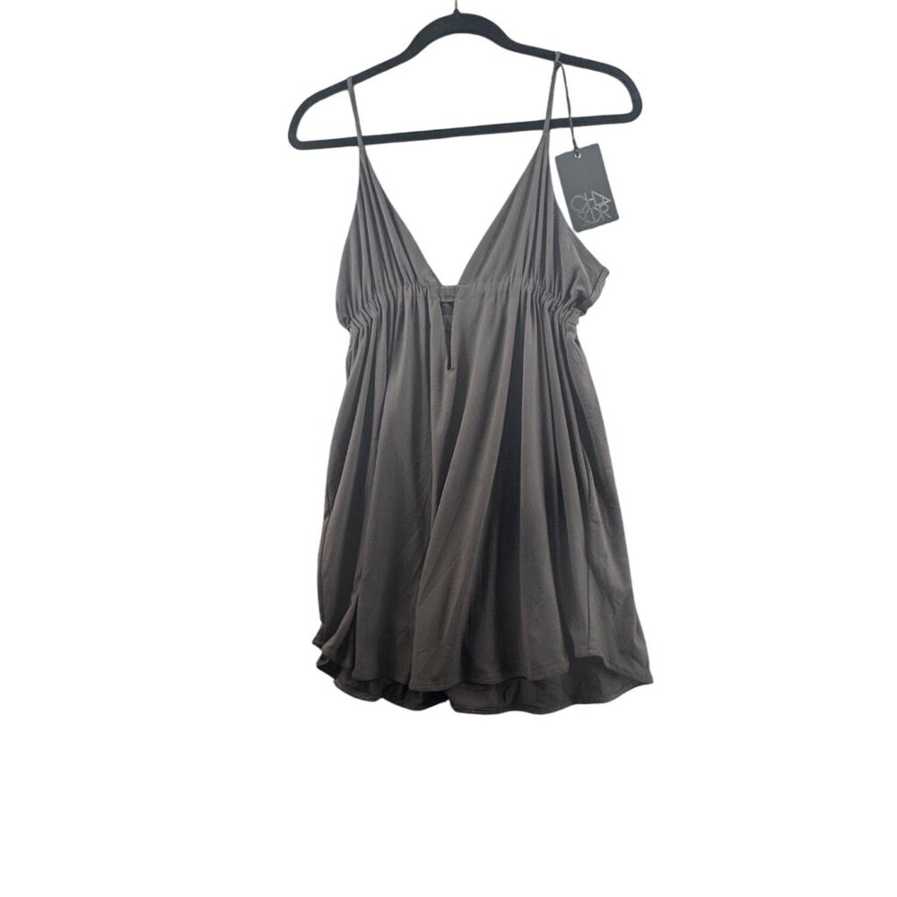 Chaser  Deep V  Mesh Nightie Asphalt Color Size M NWT